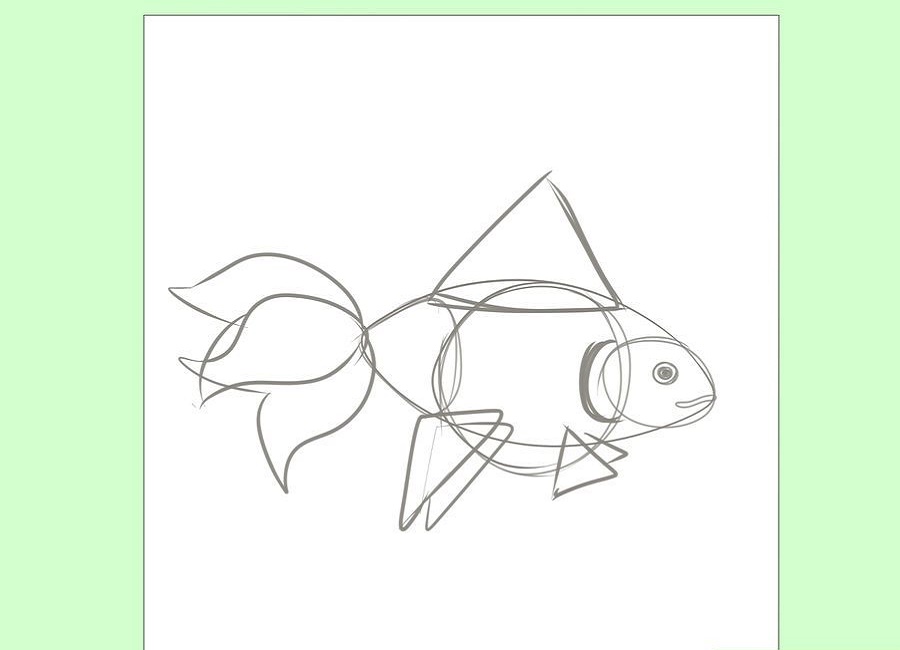نقاشی راحت ماهی قرمز