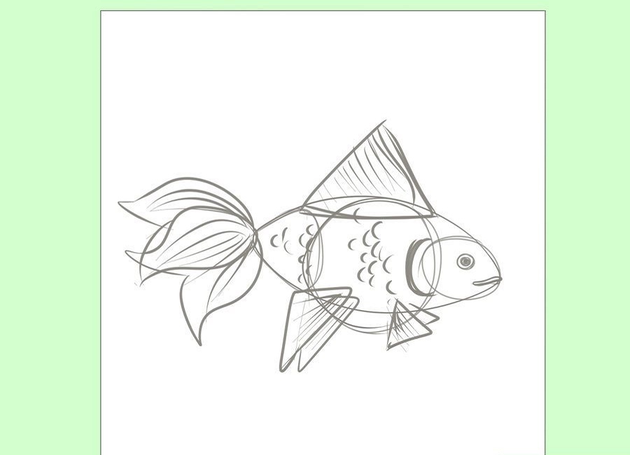 نقاشی بچه گانه ماهی قرمز