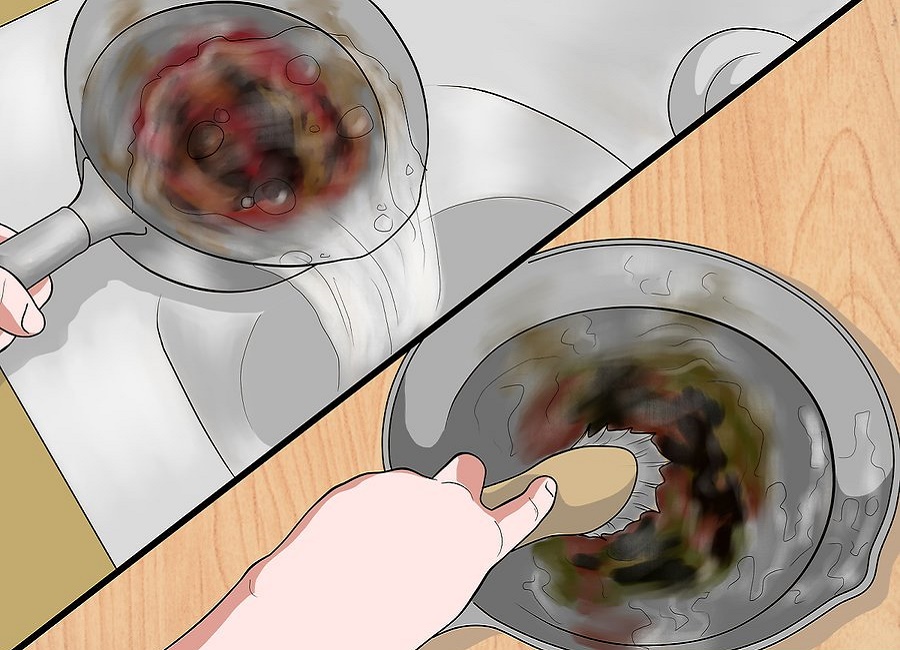 تمیز کردن ظروف سوخته