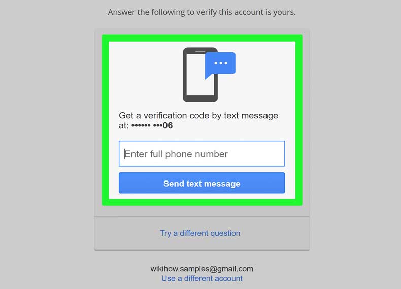 بازیابی رمز جیمیل با شماره موبایل